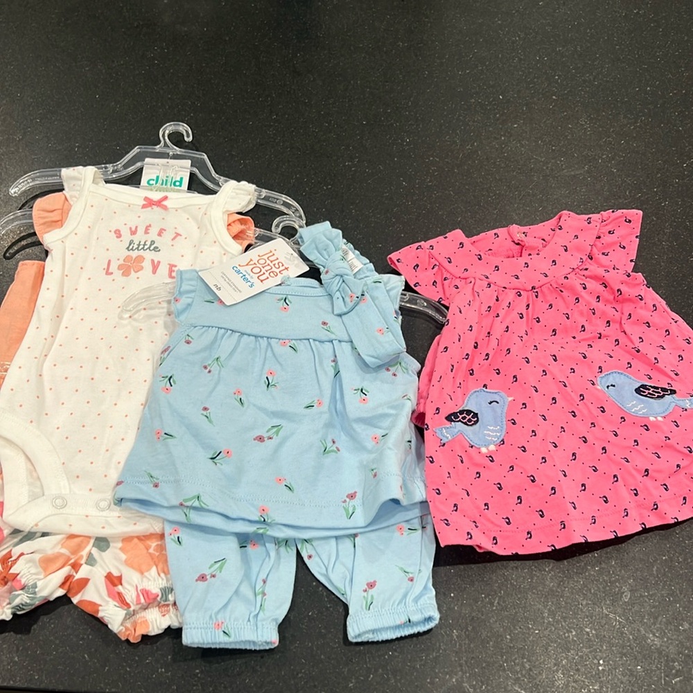 Lot three complete baby outfits